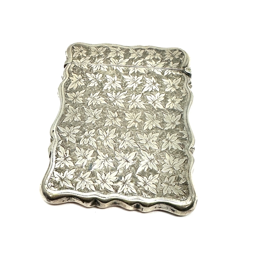 24 - Antique 1901 silver card case birmingham silver hallmarks weight 69g