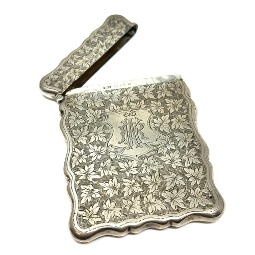 24 - Antique 1901 silver card case birmingham silver hallmarks weight 69g