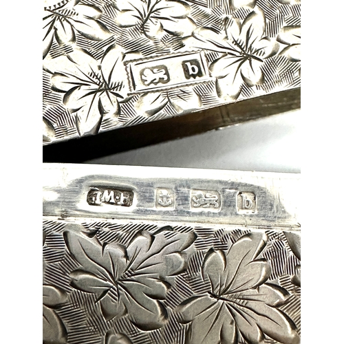 24 - Antique 1901 silver card case birmingham silver hallmarks weight 69g