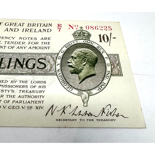 305 - Warren Fisher, 1927 10/- Shillings Treasury Note, E/7 No 086225 good grade note