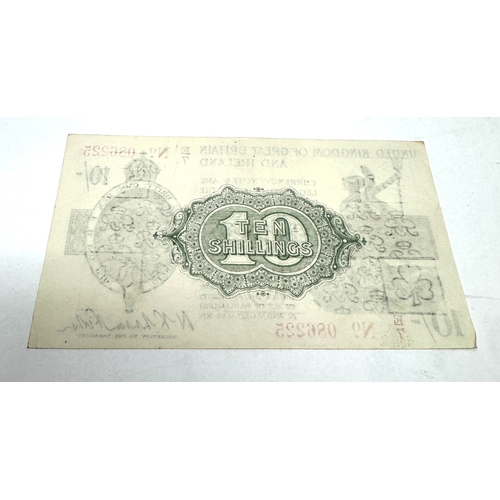 305 - Warren Fisher, 1927 10/- Shillings Treasury Note, E/7 No 086225 good grade note