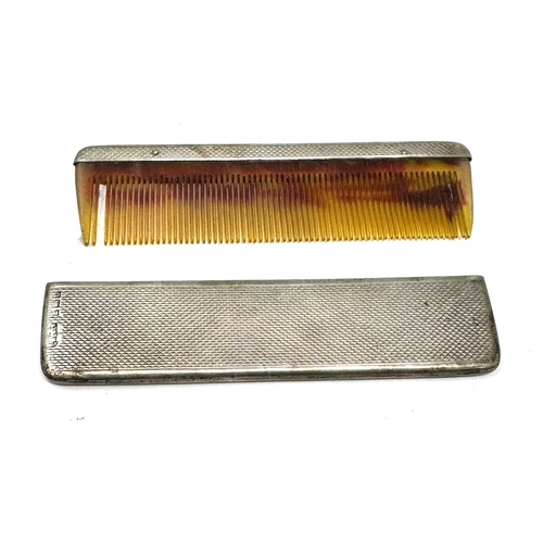 31 - Antique silver comb case & comb