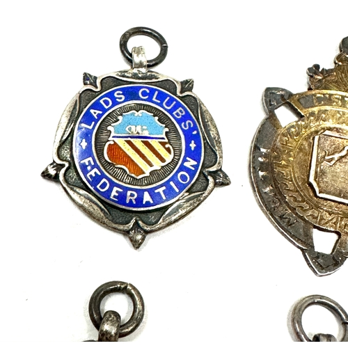 48 - 4 heavy vintage silver watch chain fobs weight 48g