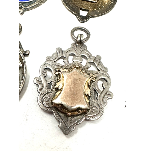 48 - 4 heavy vintage silver watch chain fobs weight 48g