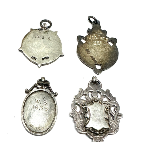 48 - 4 heavy vintage silver watch chain fobs weight 48g