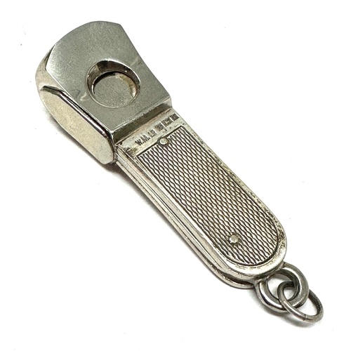 52 - Vintage Silver cased Pocket Cigar Cutter  Birmingham hallmarks  - W.M.Ld