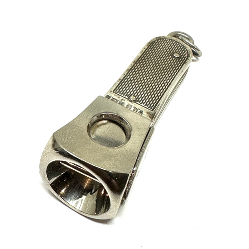 52 - Vintage Silver cased Pocket Cigar Cutter  Birmingham hallmarks  - W.M.Ld
