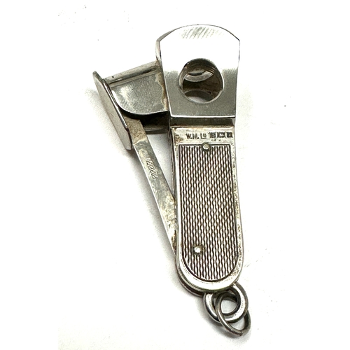 52 - Vintage Silver cased Pocket Cigar Cutter  Birmingham hallmarks  - W.M.Ld