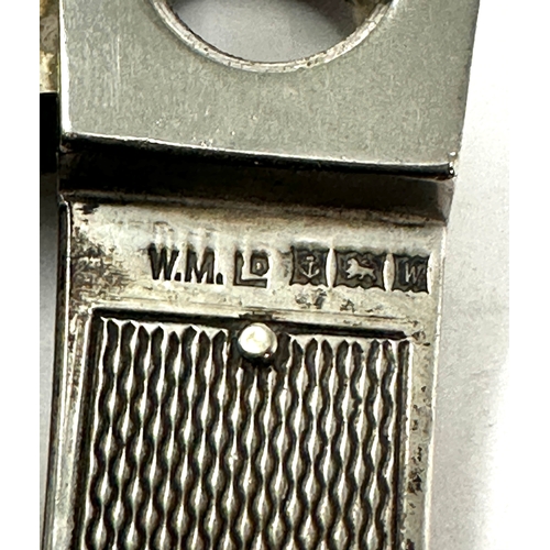 52 - Vintage Silver cased Pocket Cigar Cutter  Birmingham hallmarks  - W.M.Ld