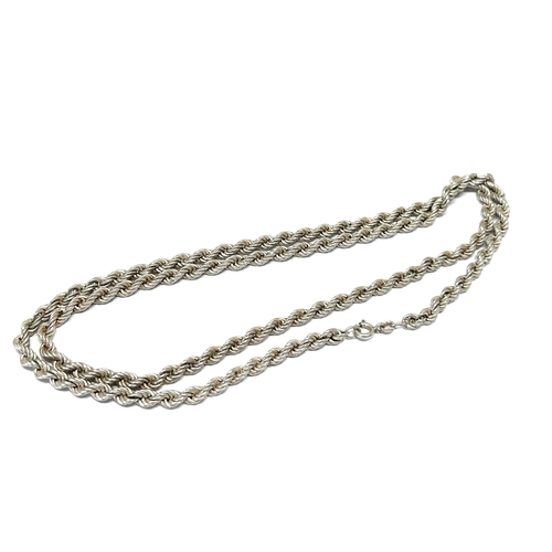 178 - vintage silver rope twist necklace chain weight 19g
