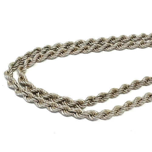 178 - vintage silver rope twist necklace chain weight 19g
