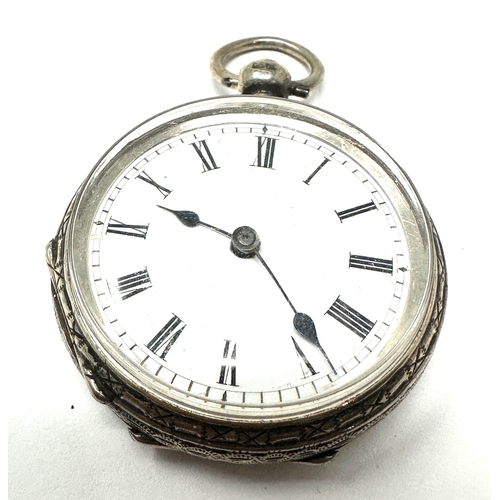 292 - Antique silver fob pocket watch the watch ticks