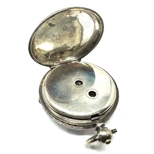 292 - Antique silver fob pocket watch the watch ticks