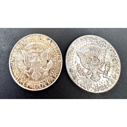359 - 2 x 1964 PUS Silver Kennedy Half Dollars