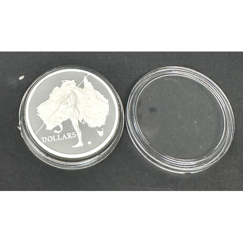 245 - 5 dollars, 1993
Australian Explorers - Aboriginal Exploration
Ag Silver 0.925, 35.79g, ø 38.74mm