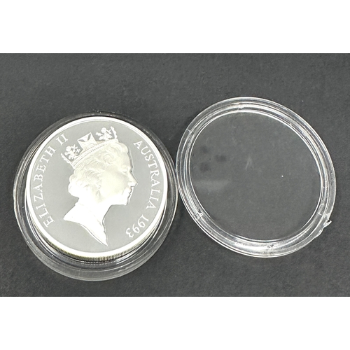 245 - 5 dollars, 1993
Australian Explorers - Aboriginal Exploration
Ag Silver 0.925, 35.79g, ø 38.74mm