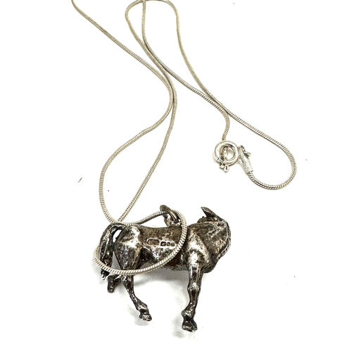 39 - Vintage silver horse pendant necklace