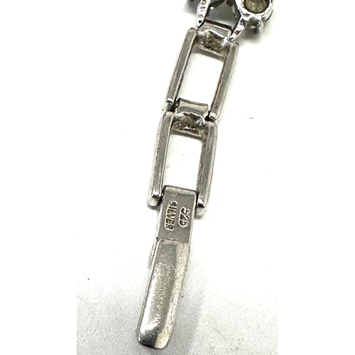 350 - GEMS TV 925 Sterling Silver Gem Stone Wrist watch Mother of Pearl Face quartz movement not ticking n... 