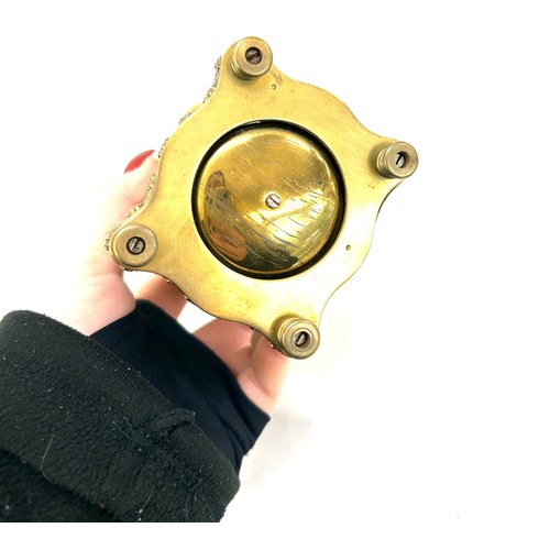 499 - Antique brass carriage clock possibly French, strikes with bell