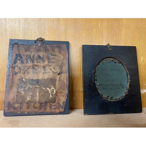 83 - 19th century antique silhouette portrait miniatures x 2. John & Anne Orbell.