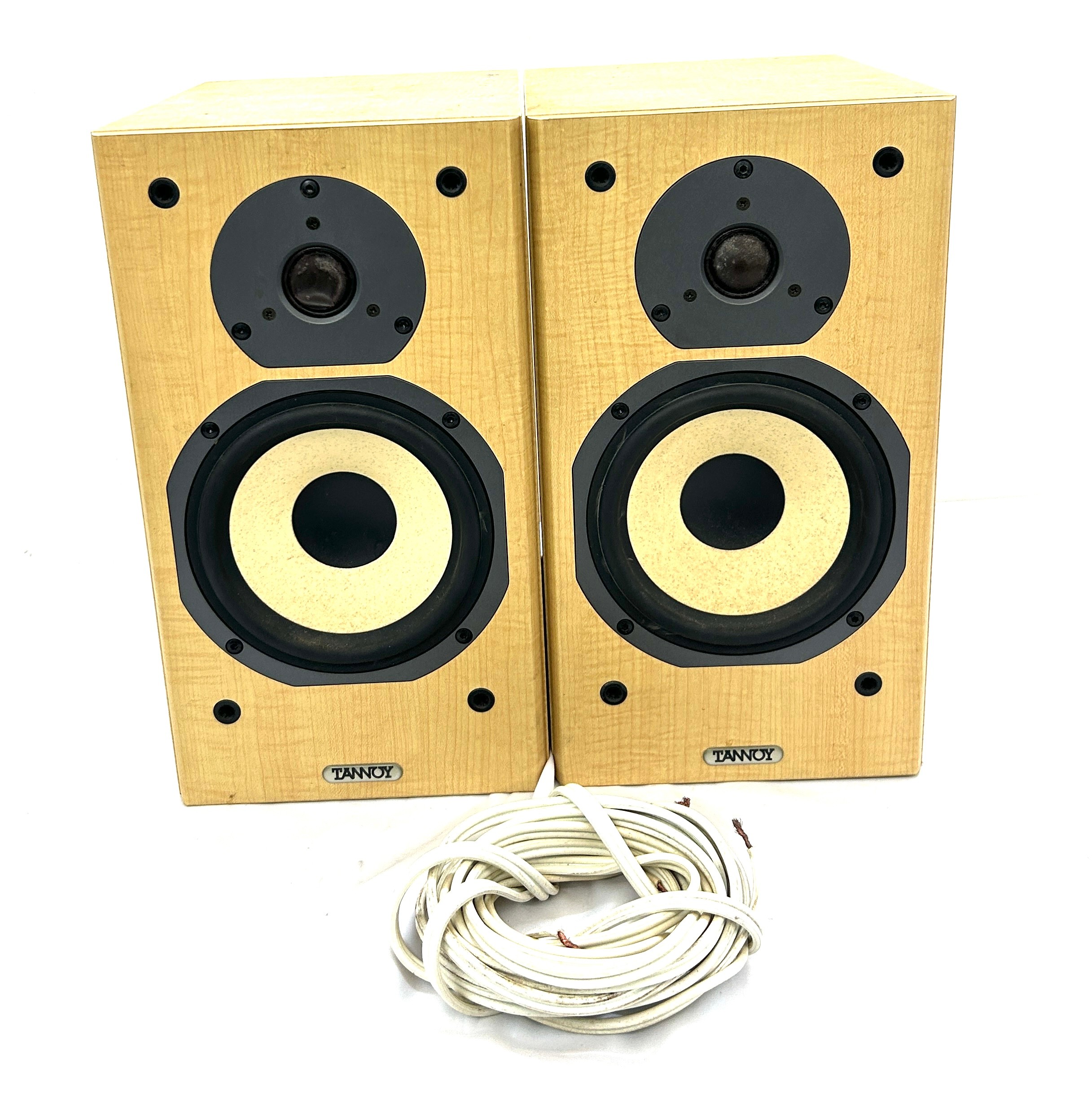 Pair of Tannoy speakers Mercury mx2 light maple , untested, serial