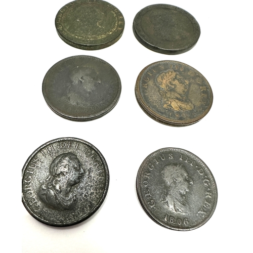 255 - 6 George 111 copper coins
