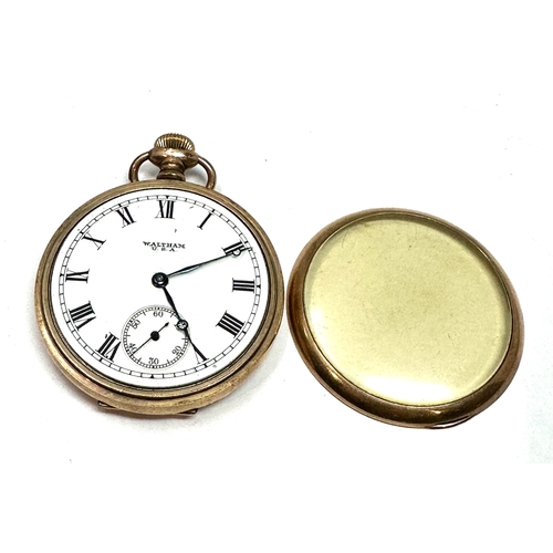 366 - Vintage Waltham gold plated dennison case pocket watch not ticking