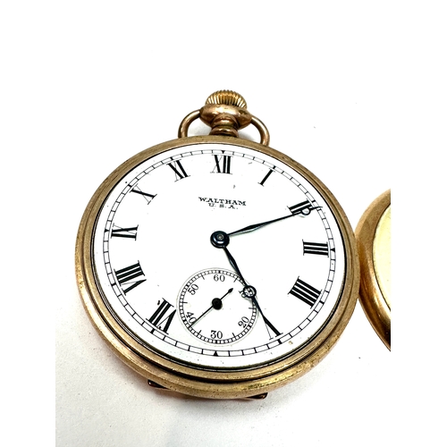 366 - Vintage Waltham gold plated dennison case pocket watch not ticking