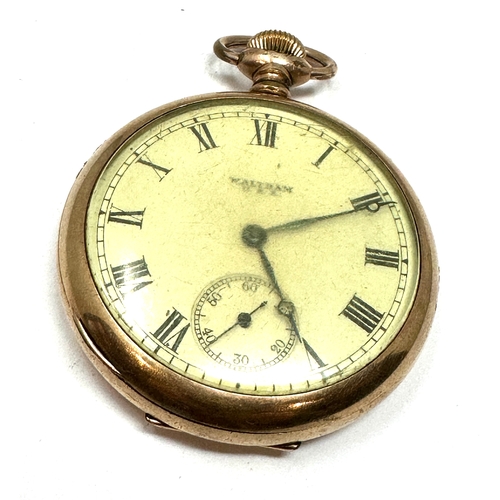 366 - Vintage Waltham gold plated dennison case pocket watch not ticking