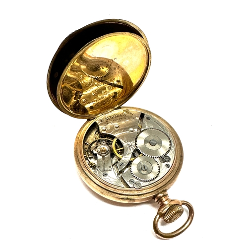 366 - Vintage Waltham gold plated dennison case pocket watch not ticking