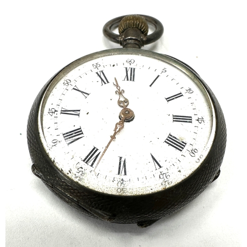 370 - Antique silver fob watch the watch is ticking