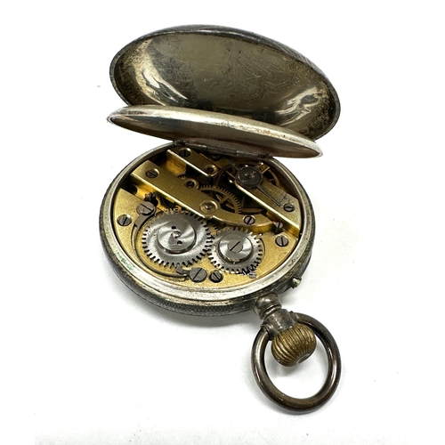 370 - Antique silver fob watch the watch is ticking