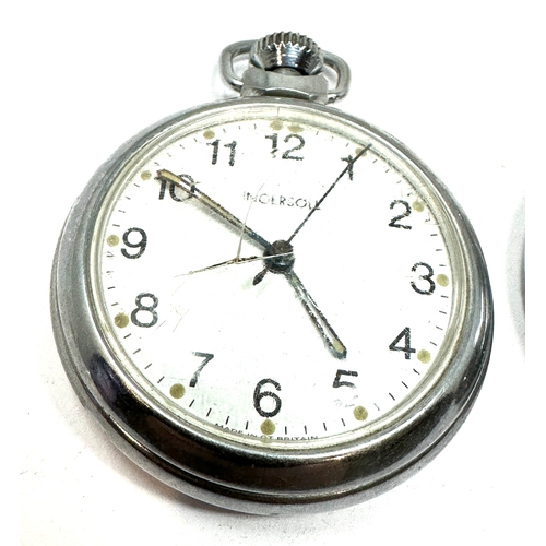375 - 2 vintage ingersoll pocket watches both are ticking