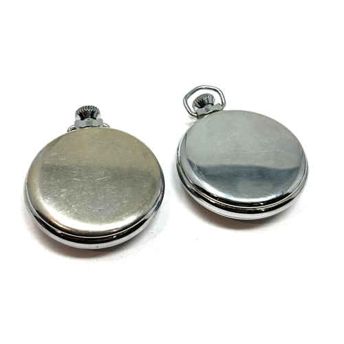 375 - 2 vintage ingersoll pocket watches both are ticking