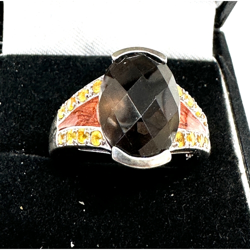 73 - Vintage  silver gemstone set ring