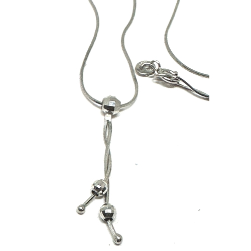 205 - 9ct white gold pendant necklace weight approx 2g