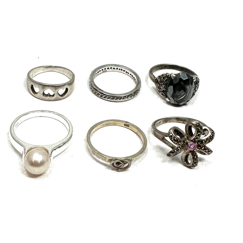118 - 6 vintage silver rings weight 20g