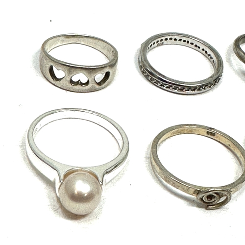 118 - 6 vintage silver rings weight 20g