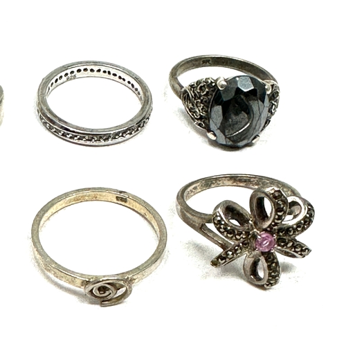 118 - 6 vintage silver rings weight 20g