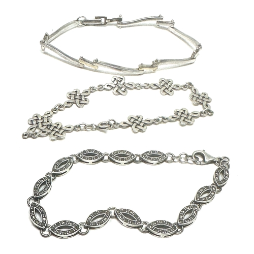 127 - 3 vintage silver bracelets weight 28g