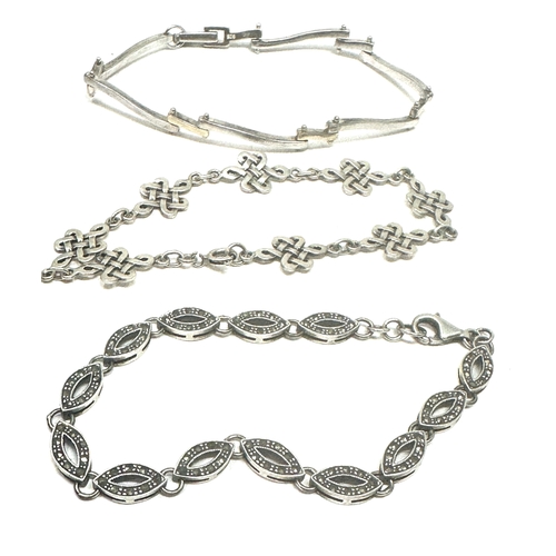 127 - 3 vintage silver bracelets weight 28g