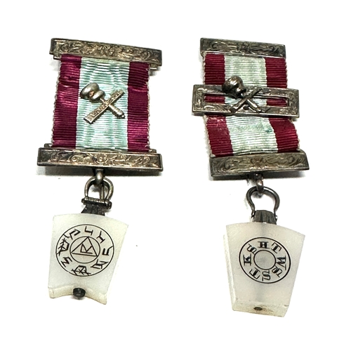 331 - 2 vintage silver masonic jewels