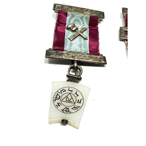 331 - 2 vintage silver masonic jewels