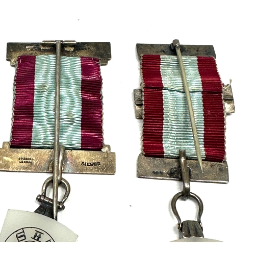 331 - 2 vintage silver masonic jewels