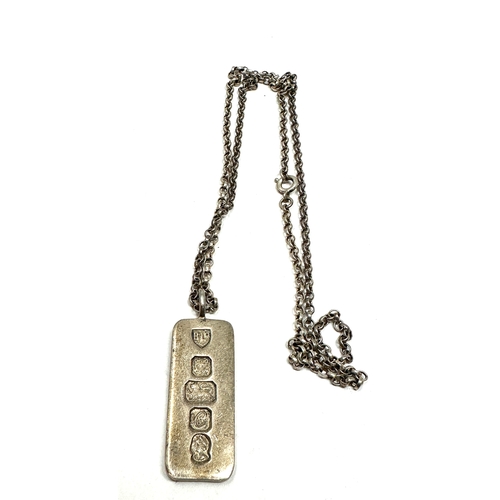170 - Vintage silver ingot pendant necklace weight 22g