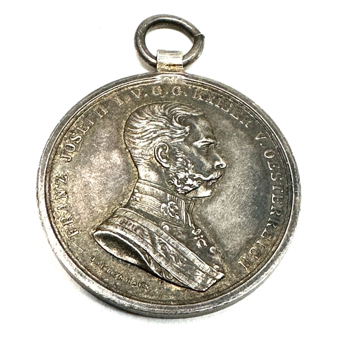 349 - Austro-Hungarian Franz Joseph I Silver Bravery Medal.