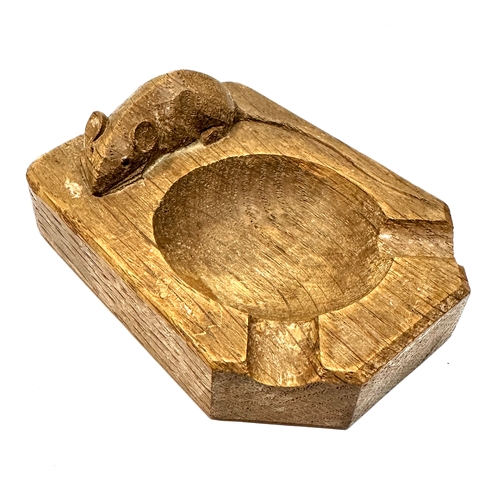 420 - Robert Thompson Mouseman Hand Carved Oak Ashtray c1930s/40’s