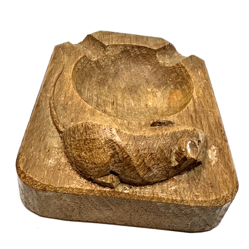 420 - Robert Thompson Mouseman Hand Carved Oak Ashtray c1930s/40’s
