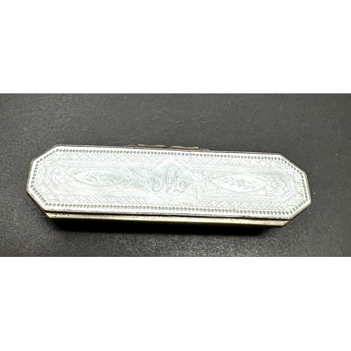 1 - 18th century George III Silver tortoiseshell and finely engraved mother-of-pearl toothpick holder. C... 