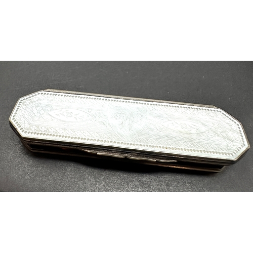 1 - 18th century George III Silver tortoiseshell and finely engraved mother-of-pearl toothpick holder. C... 